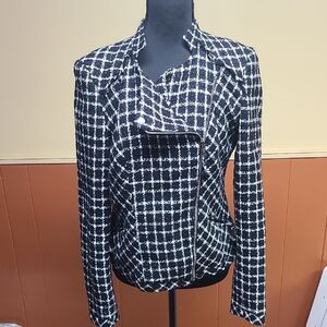 Allen B. By Allen Schwartz Black and White Checkered Blazer
